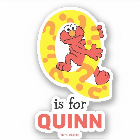 Elmo Alphabet | Q-vraagteken Sticker (Voorkant)