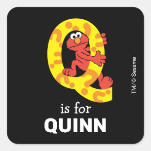 Elmo Alphabet   Q-vraagteken Vierkante Sticker