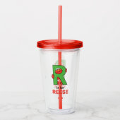 Elmo Alphabet | R Groen Acryl Drinkbeker (Voorkant)