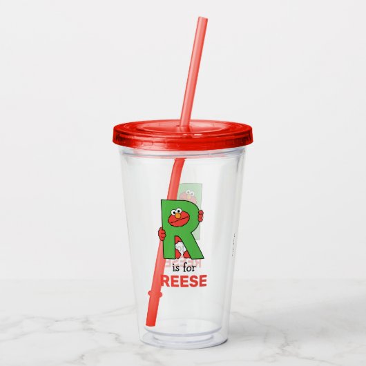 Elmo Alphabet | R Groen Acryl Drinkbeker (Achterkant)