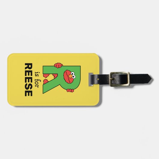 Elmo Alphabet | R Groen Bagagelabel (Voorkant horizontaal)