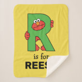 Elmo Alphabet | R Groen Sherpa Deken (Voorkant)