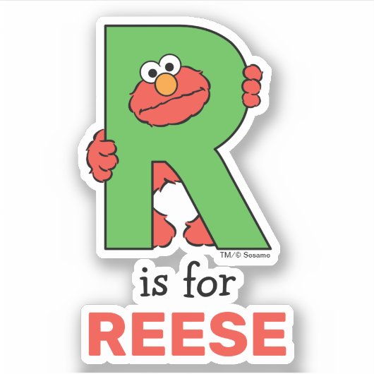 Elmo Alphabet | R Groen Sticker (Voorkant)