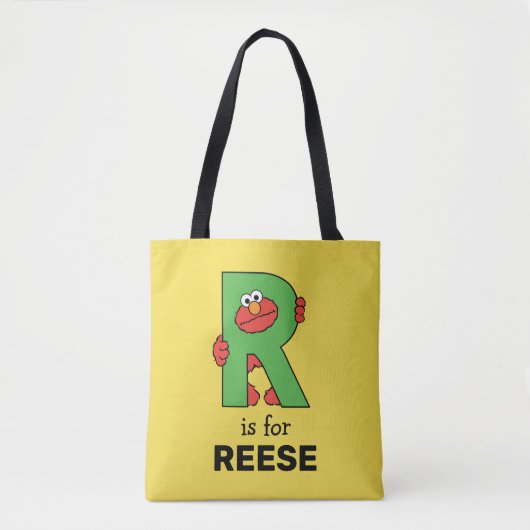 Elmo Alphabet | R Groen Tote Bag (Voorkant)