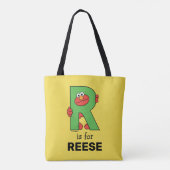 Elmo Alphabet | R Groen Tote Bag (Achterkant)