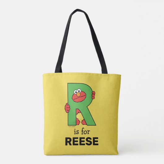 Elmo Alphabet | R Groen Tote Bag (Achterkant)