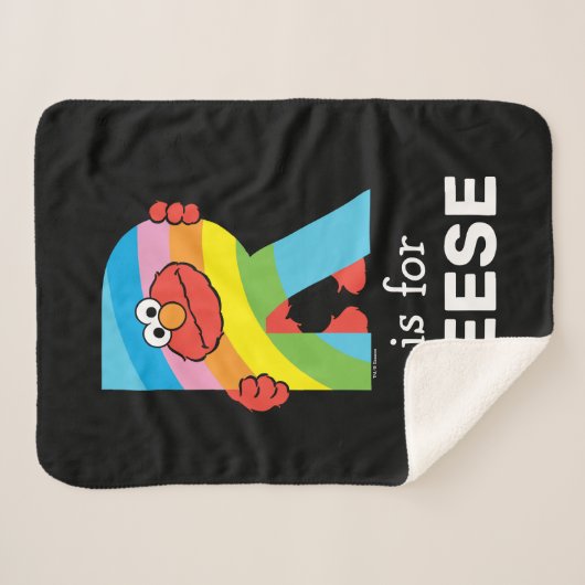 Elmo Alphabet | R Rainbow Sherpa Deken (Voorkant (horizontaal))