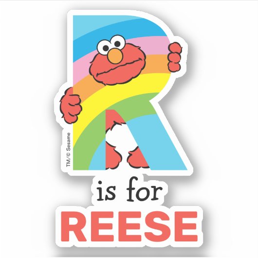 Elmo Alphabet | R Rainbow Sticker (Voorkant)