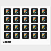 Elmo Alphabet | R Rainbow Vierkante Sticker (Vel)