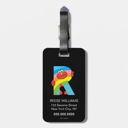 Elmo Alphabet | R Regenboog Bagagelabel (Achterkant verticaal)