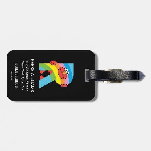 Elmo Alphabet | R Regenboog Bagagelabel (Achterkant horizontaal)