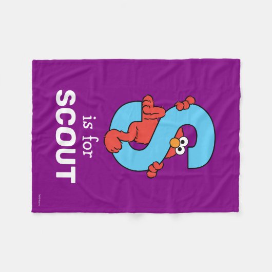Elmo Alphabet | S Blauw Fleece Deken (Voorkant (Horizontaal))