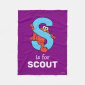 Elmo Alphabet | S Blauw Fleece Deken (Voorkant)