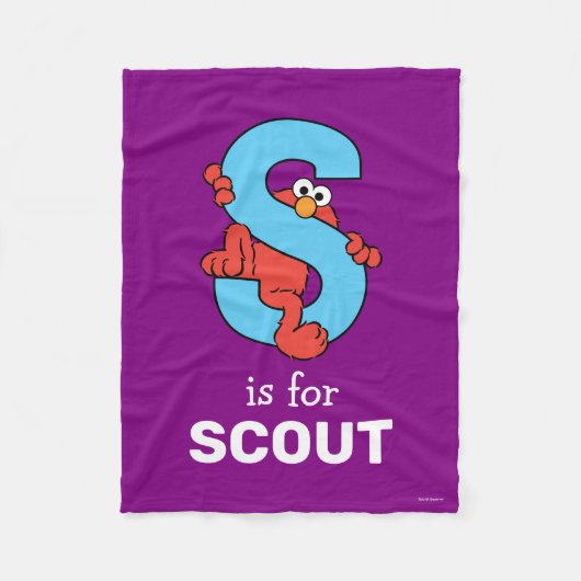 Elmo Alphabet | S Blauw Fleece Deken (Voorkant)