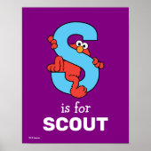 Elmo Alphabet | S Blauw Poster (Voorkant)
