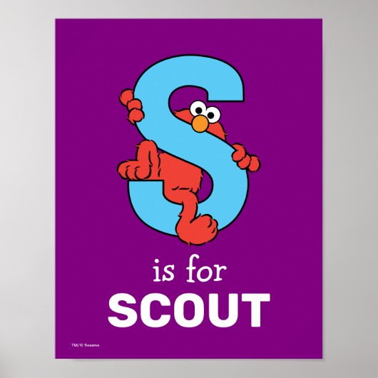 Elmo Alphabet | S Blauw Poster (Voorkant)