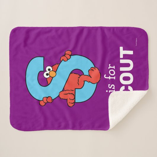 Elmo Alphabet | S Blauw Sherpa Deken (Voorkant (horizontaal))
