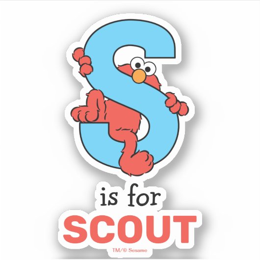 Elmo Alphabet | S Blauw Sticker (Voorkant)