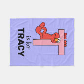 Elmo Alphabet | T Roze Fleece Deken (Voorkant (Horizontaal))