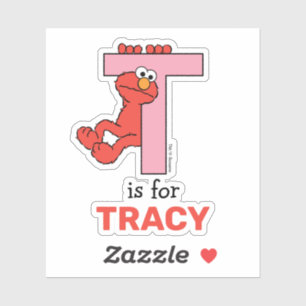 Elmo Alphabet   T Roze Sticker