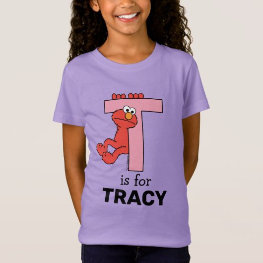 Elmo Alphabet | T Roze T-shirt (Voorkant)