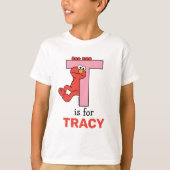 Elmo Alphabet | T Roze T-shirt (Voorkant)