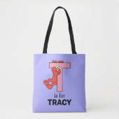 Elmo Alphabet | T Roze Tote Bag (Voorkant)