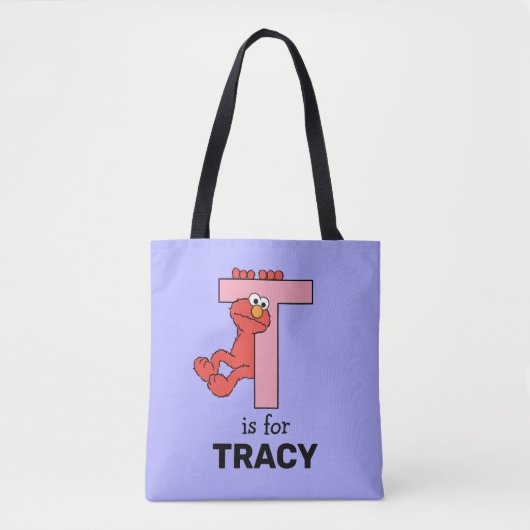 Elmo Alphabet | T Roze Tote Bag (Voorkant)