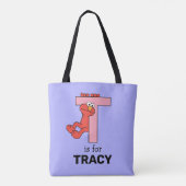 Elmo Alphabet | T Roze Tote Bag (Achterkant)