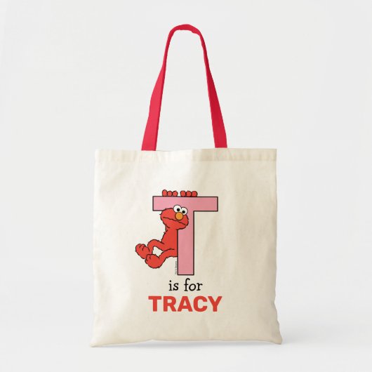 Elmo Alphabet | T Roze Tote Bag (Voorkant)