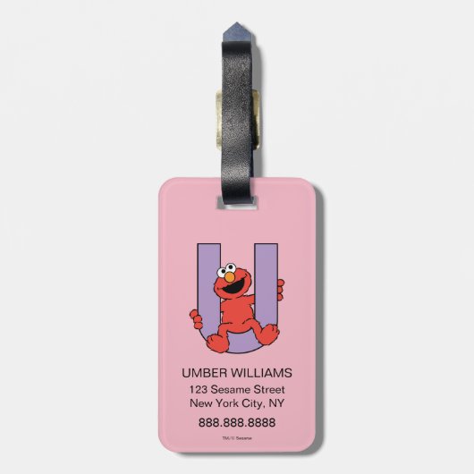 Elmo Alphabet | U PAARS Bagagelabel (Achterkant verticaal)