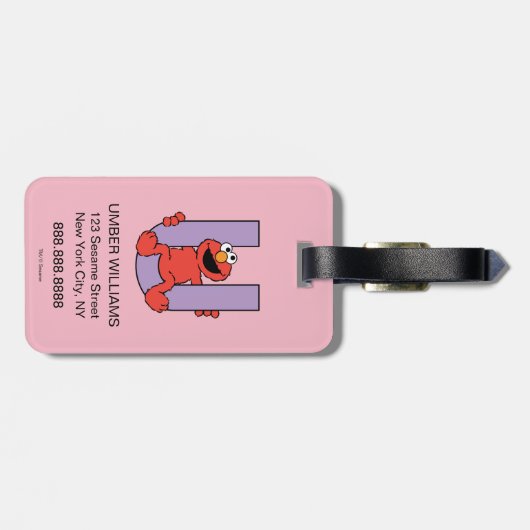 Elmo Alphabet | U PAARS Bagagelabel (Achterkant horizontaal)