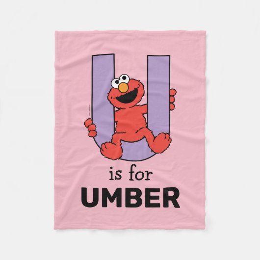 Elmo Alphabet | U PAARS Fleece Deken (Voorkant)