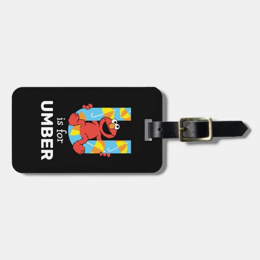 Elmo Alphabet | U Umbrella Bagagelabel (Voorkant horizontaal)