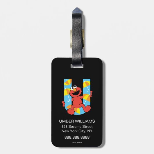 Elmo Alphabet | U Umbrella Bagagelabel (Achterkant verticaal)