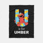 Elmo Alphabet | U Umbrella Fleece Deken (Voorkant)