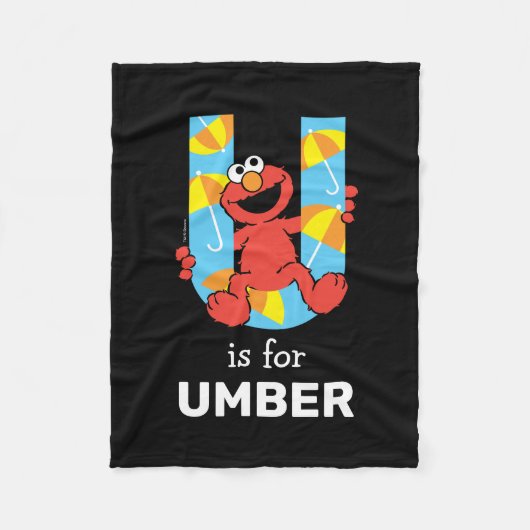 Elmo Alphabet | U Umbrella Fleece Deken (Voorkant)