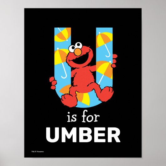 Elmo Alphabet | U Umbrella Poster (Voorkant)