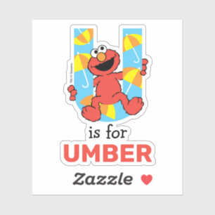 Elmo Alphabet   U Umbrella Sticker