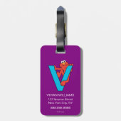 Elmo Alphabet | V Blauw Bagagelabel (Achterkant verticaal)