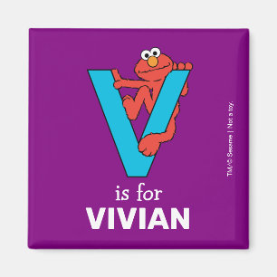 Elmo Alphabet   V Blauw Magneet