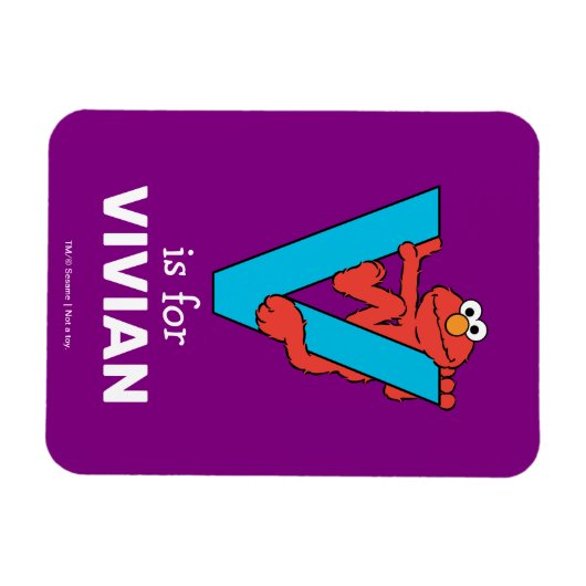 Elmo Alphabet | V Blauw Magneet (Horizontaal)