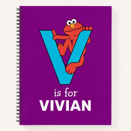 Elmo Alphabet | V Blauw Notitieboek (Voorkant)