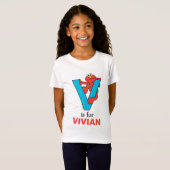 Elmo Alphabet | V Blauw T-shirt (Voorkant volledig)