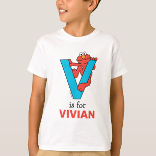 Elmo Alphabet   V Blauw T-shirt