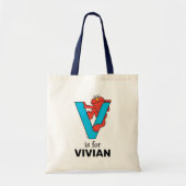 Elmo Alphabet | V Blauw Tote Bag (Voorkant)