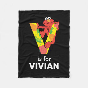 Elmo Alphabet V Plantaardige gewassen Fleece Deken