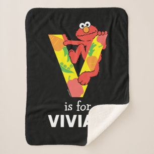 Elmo Alphabet V Plantaardige gewassen Sherpa Deken