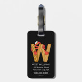 Elmo Alphabet | W Hout Bagagelabel (Achterkant verticaal)