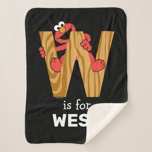 Elmo Alphabet | W Hout Sherpa Deken (Voorkant)